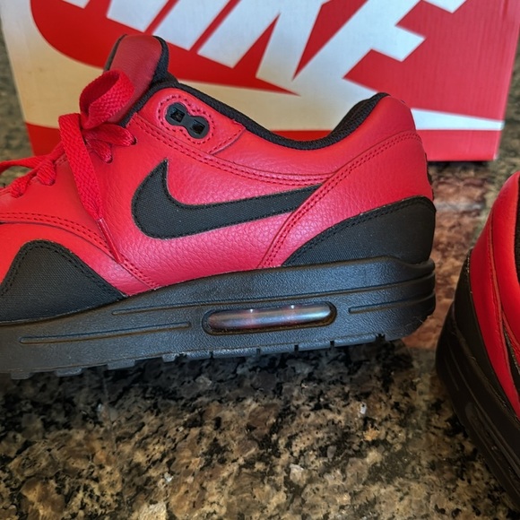 Nike Air Max 1 ltr premium Red leather Sneakers EUC 10.5 - Picture 13 of 16